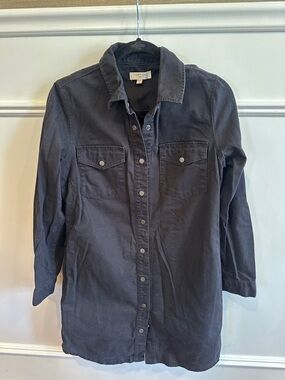 Habitual Black Button-Up Shirt Dress